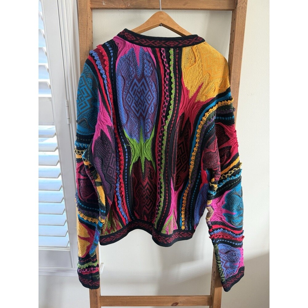 Vintage COOGI Australia Sweater Mens M Fits XL Biggie 3D Knit Mercerized Cotton - Picture 2 of 9